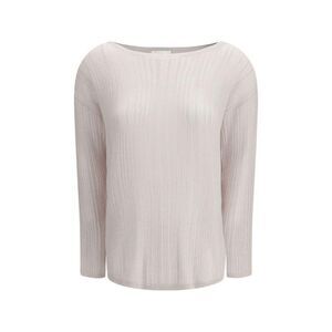 Allude Luxurious Cashmere Knit Sweater Women White Sweaters